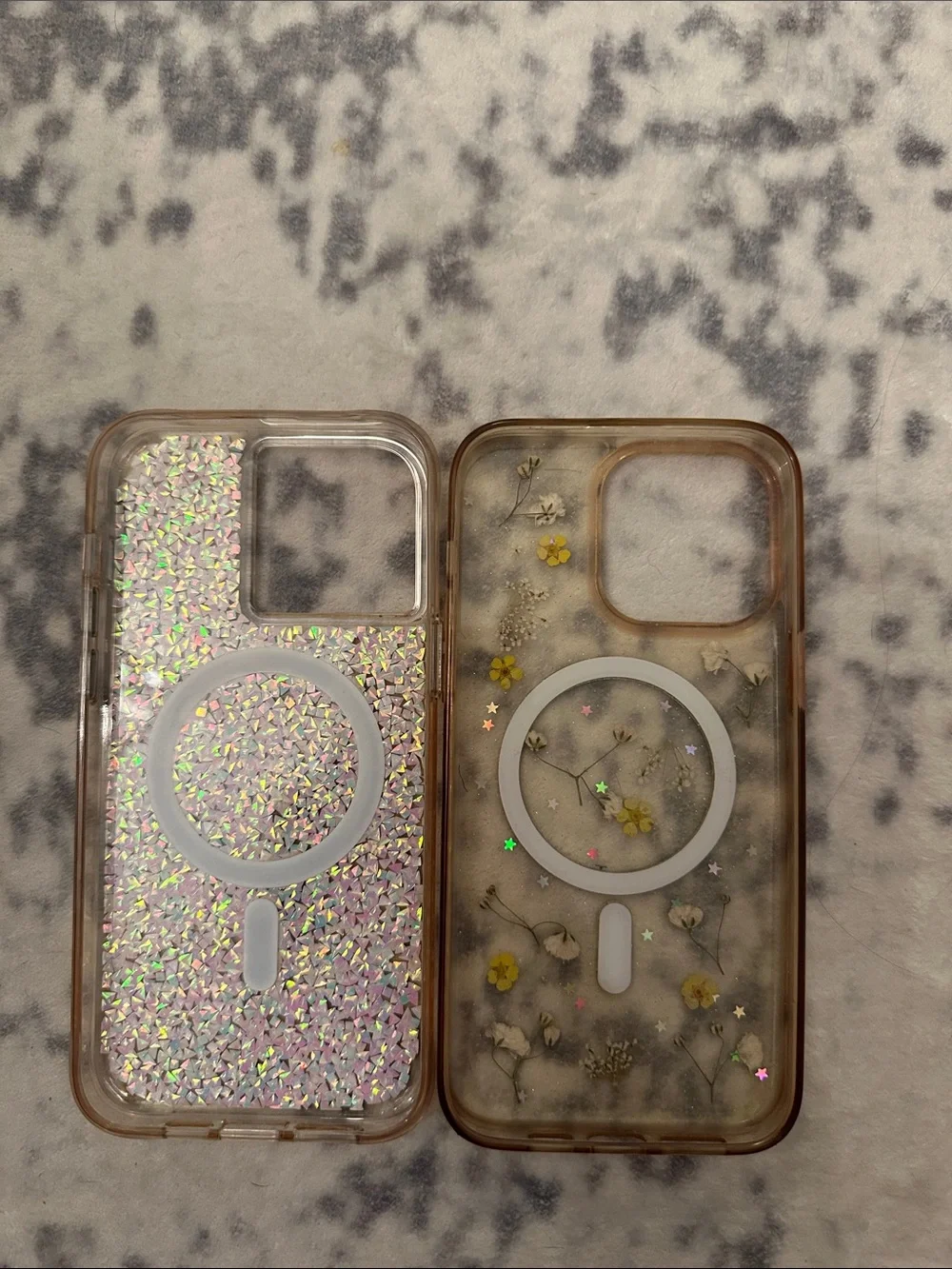 Assorted Floral and Glitter iPhone Cases - Pink, Gold, Clear